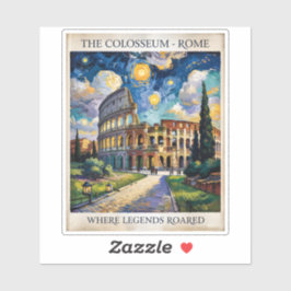 Rome Italië Colosseum Reis Van Gogh Sterrennacht Sticker