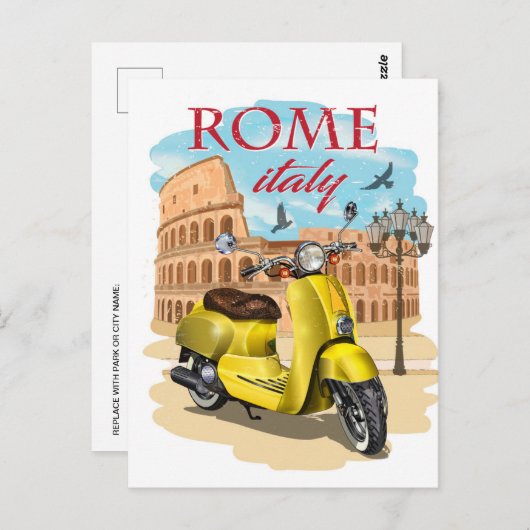 Rome Italië Colosseum Reizen Kunst stad Briefkaart (Voorkant / Achterkant)