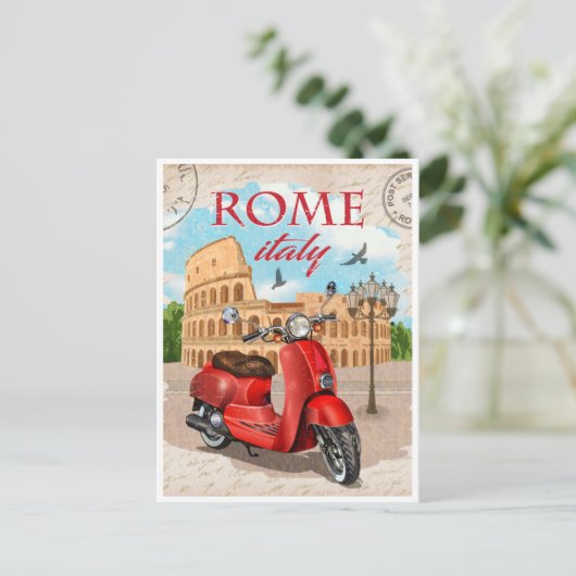 Rome Italië Colosseum Reizen Kunst  stad Briefkaart (Staand voorkant)