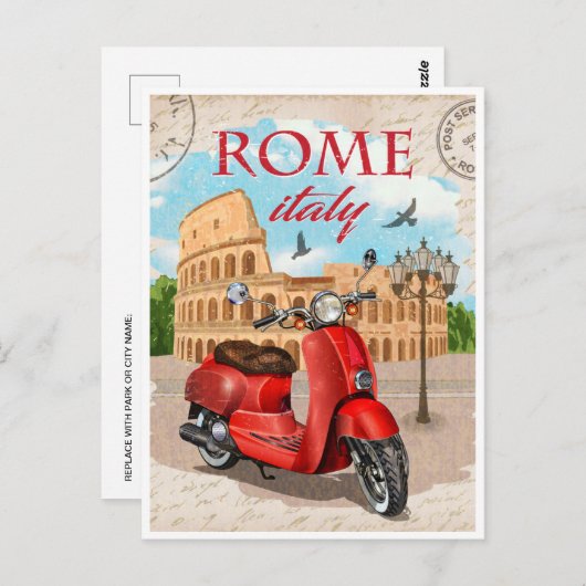 Rome Italië Colosseum Reizen Kunst stad Briefkaart (Voorkant / Achterkant)