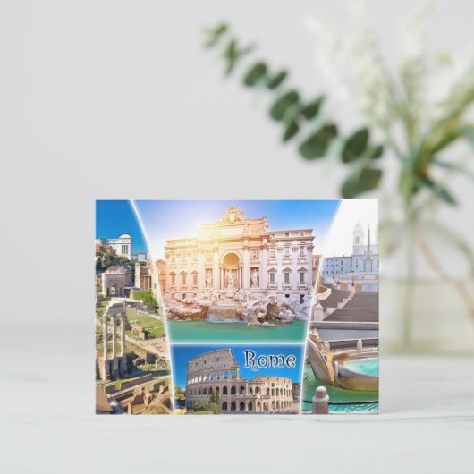 Rome Italië Colosseum Reizen Kunst  stad Briefkaart (Staand voorkant)