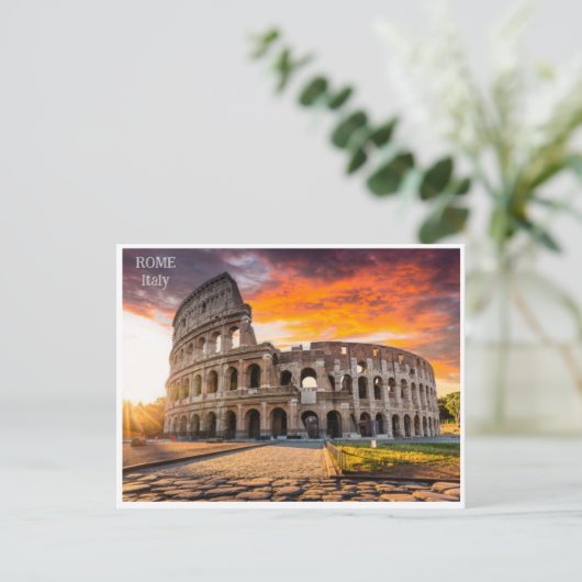 Rome Italië Colosseum Reizen Kunst  stad Briefkaart (Staand voorkant)