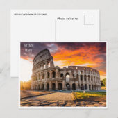 Rome Italië Colosseum Reizen Kunst  stad Briefkaart (Voorkant / Achterkant)