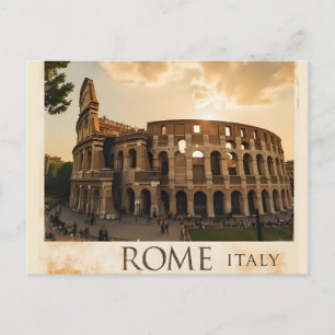 Rome Italië Colosseum Reizen Kunst Vintage Briefkaart