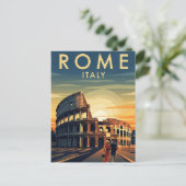 Rome Italië Colosseum Reizen Kunst Vintage Briefkaart (Staand voorkant)