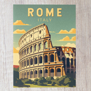 Rome Italië Colosseum Reizen Kunst Vintage Briefkaart