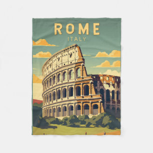 Rome Italië Colosseum Reizen Kunst Vintage Fleece Deken