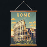 Rome Italië Colosseum Reizen Kunst Vintage Hangend Wandkleed<br><div class="desc">Rome Colosseum vector kunst ontwerp. Rome ligt in het midden-westerne deel van het Italiaans schiereiland,  in Lazio,  langs de oevers van de Tiber.</div>