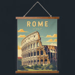 Rome Italië Colosseum Reizen Kunst Vintage Hangend Wandkleed<br><div class="desc">Rome Colosseum vector kunst ontwerp. Rome ligt in het midden-westerne deel van het Italiaans schiereiland,  in Lazio,  langs de oevers van de Tiber.</div>
