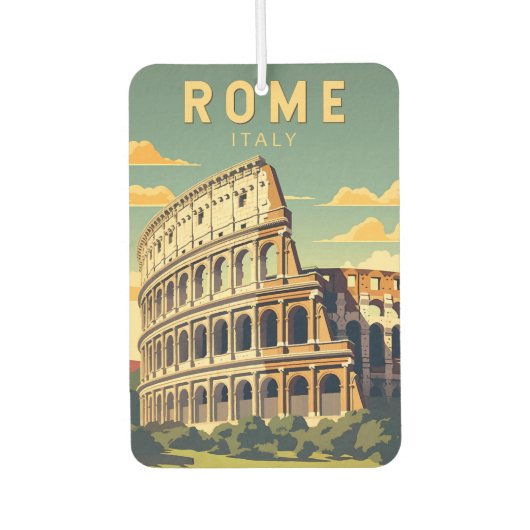 Rome Italië Colosseum Reizen Kunst Vintage Luchtverfrisser (Voorkant)