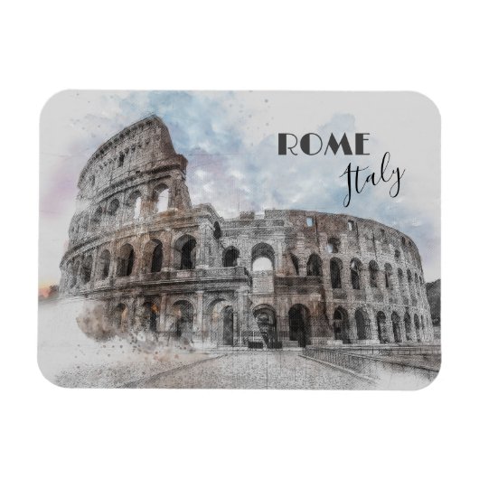 Rome Italië Colosseum Reizen Kunst Vintage Magneet (Horizontaal)