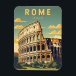 Rome Italië Colosseum Reizen Kunst Vintage Magneet<br><div class="desc">Rome Colosseum vector kunst ontwerp. Rome ligt in het midden-westerne deel van het Italiaans schiereiland,  in Lazio,  langs de oevers van de Tiber.</div>