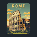 Rome Italië Colosseum Reizen Kunst Vintage Magneet<br><div class="desc">Rome Colosseum vector kunst ontwerp. Rome ligt in het midden-westerne deel van het Italiaans schiereiland,  in Lazio,  langs de oevers van de Tiber.</div>
