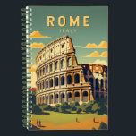 Rome Italië Colosseum Reizen Kunst Vintage Notitieboek<br><div class="desc">Rome Colosseum vector kunst ontwerp. Rome ligt in het midden-westerne deel van het Italiaans schiereiland,  in Lazio,  langs de oevers van de Tiber.</div>