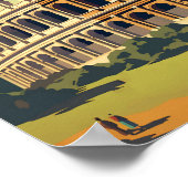 Rome Italië Colosseum Reizen Kunst Vintage Poster (Hoek)