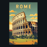 Rome Italië Colosseum Reizen Kunst Vintage Poster<br><div class="desc">Rome Colosseum vector kunst ontwerp. Rome ligt in het midden-westerne deel van het Italiaans schiereiland,  in Lazio,  langs de oevers van de Tiber.</div>