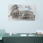 Rome Italië Colosseum Reizen Kunst Vintage Spandoek (Beurs)