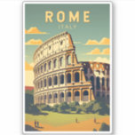 Rome Italië Colosseum Reizen Kunst Vintage Sticker<br><div class="desc">Rome Colosseum vector kunst ontwerp. Rome ligt in het midden-westerne deel van het Italiaans schiereiland,  in Lazio,  langs de oevers van de Tiber.</div>