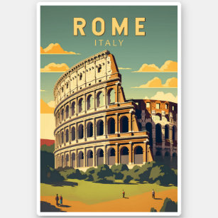 Rome Italië Colosseum Reizen Kunst Vintage Sticker