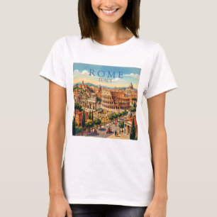 Rome Italië Colosseum Reizen Kunst Vintage T-shirt