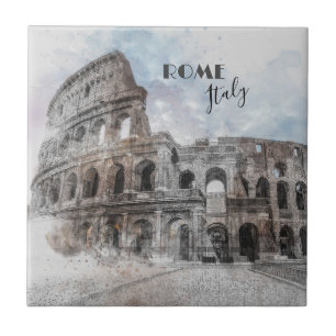 Rome Italië Colosseum Reizen Kunst Vintage Tegeltje