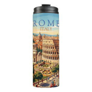 Rome Italië Colosseum Reizen Kunst Vintage Thermosbeker