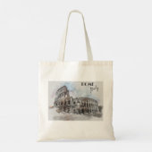 Rome Italië Colosseum Reizen Kunst Vintage Tote Bag (Achterkant)