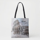 Rome Italië Colosseum Reizen Kunst Vintage Tote Bag (Voorkant)