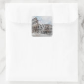 Rome Italië Colosseum Reizen Kunst Vintage Vierkante Sticker (Tas)