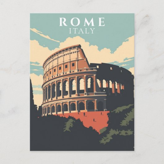 Rome Italië Colosseum Retro Italiaanse architectuu Briefkaart (Voorkant)