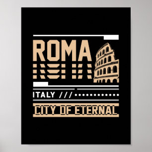 Rome Italië Colosseum Retro Stedelijk Reisontwerp Poster