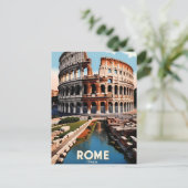 Rome Italië Colosseum Travel Art  Briefkaart (Staand voorkant)