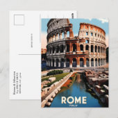 Rome Italië Colosseum Travel Art  Briefkaart (Voorkant / Achterkant)