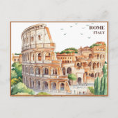 Rome Italië Colosseum Travel Art Cartoon Briefkaart (Voorkant)