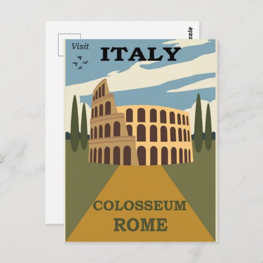  Rome Italië Colosseum Travel Briefkaart (Voorkant / Achterkant)