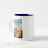 Rome, Italië Colosseum Tweekleurige Koffiemok (Voorkant links)