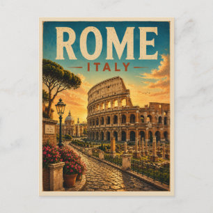 Rome Italië Colosseum Vintage Briefkaart