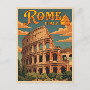 Rome Italië Colosseum Vintage Reis Briefkaart