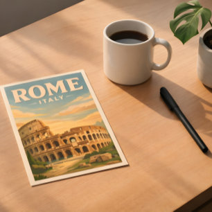 Rome Italië Colosseum Vintage Reisansichtkaart Briefkaart