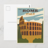 Rome Italië Colosseum Vintage Reizen Briefkaart (Voorkant / Achterkant)