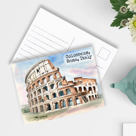 Rome, Italië Colosseum Waterverf Reizen Briefkaart
