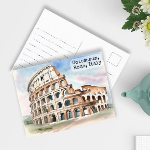 Rome, Italië Colosseum Waterverf Reizen Briefkaart