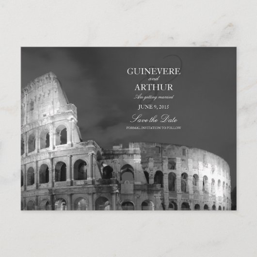 Rome Italië Colosseum Wedding Save the Date Aankondigingskaart (Voorkant)