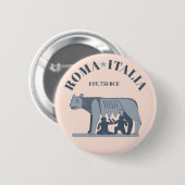 Rome, Italië: De Capitolische Wolf Ronde Button 5,7 Cm (Voorkant /achterkant)