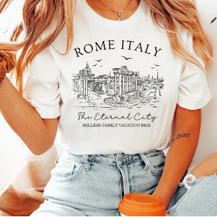 Rome Italië De Eeuwige Stad Aangepaste Gezinsvakan T-shirt