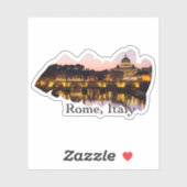 Rome, Italië: De Romantische Stad bij nacht Sticker (Vel)