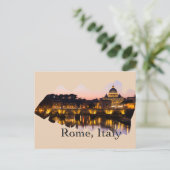 Rome, Italië: De Romantische stad 's nachts Briefkaart (Staand voorkant)