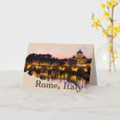 Rome, Italië: De Romantische Stad 's Nachts Kaart (Gele Bloem)