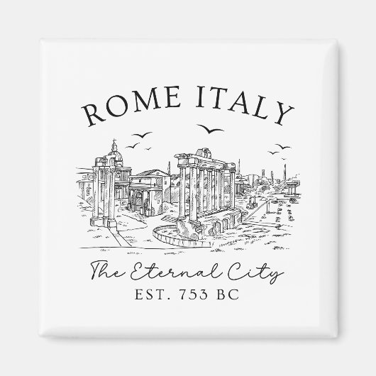Rome Italië – Eternal City Ruins Reissouvenir Magneet (Voorkant)