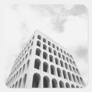 Rome Italië, EUR Palazzo del Lavoro Vierkante Sticker